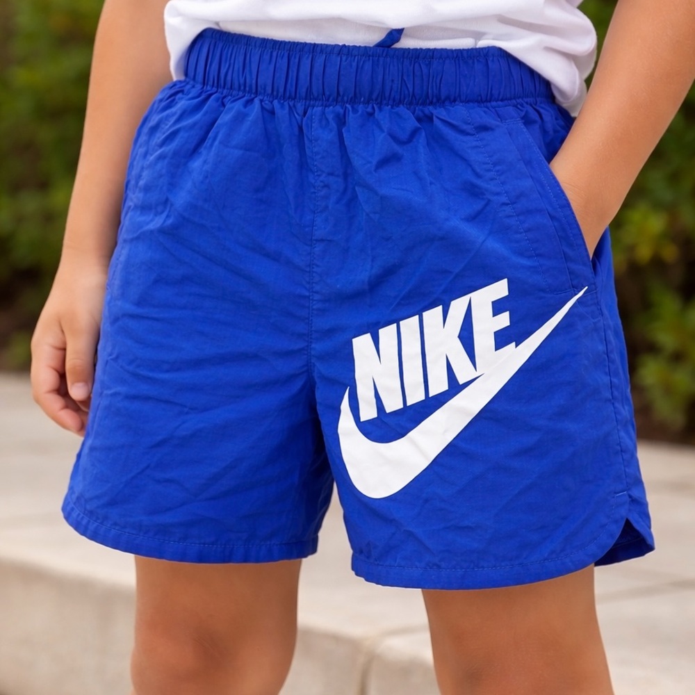 Nike Royal Blue Athletic Shorts with White Swoosh